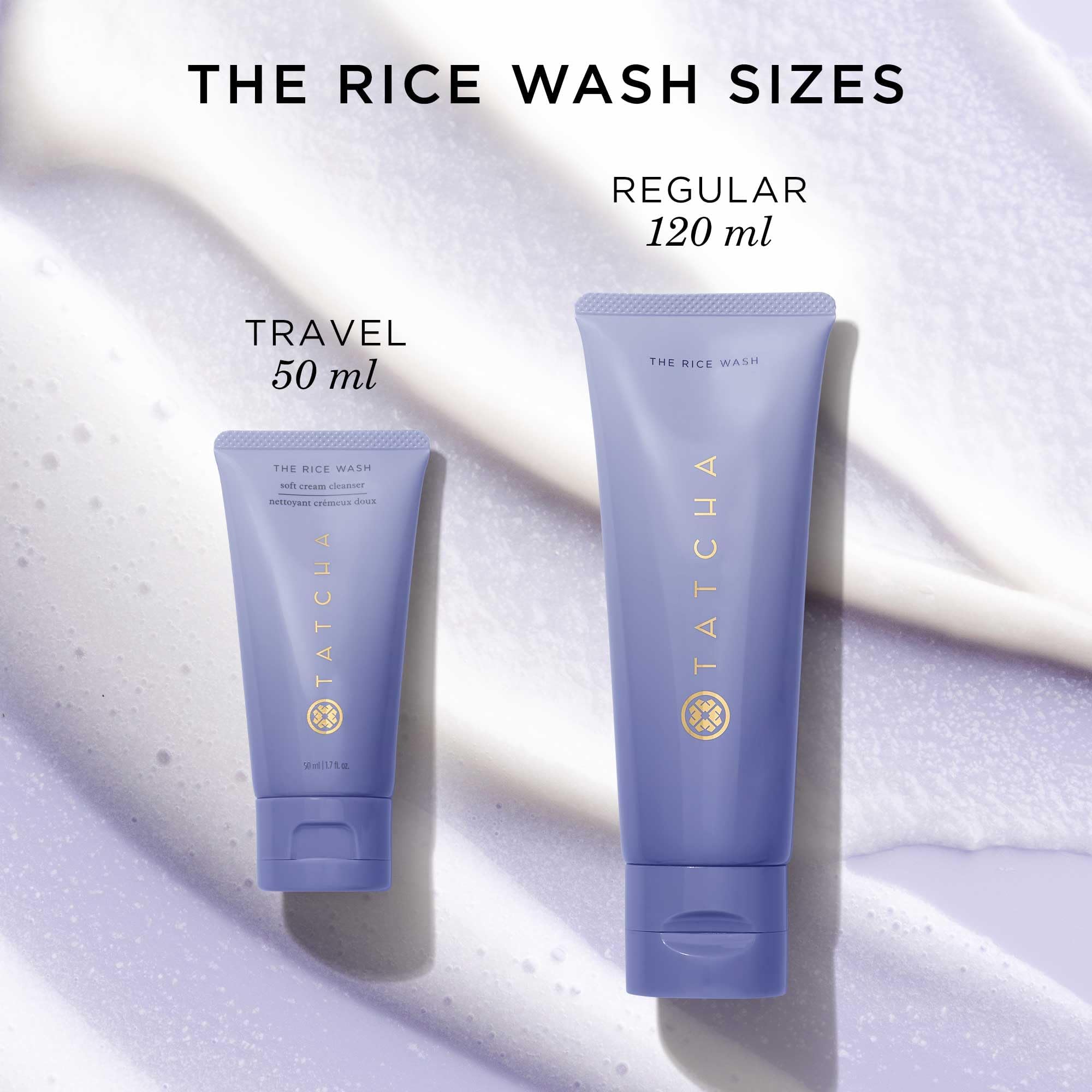 TATCHA The Rice Wash, Travel-Sized | Soft Cream Facial Cleanser - Wash Away Buildup Without Stripping Skin For A Soft, Luminous Complexion | 50 ml/ 1.7 fl. oz.