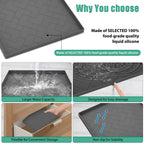 Mini Fridge Silicone Mat,19.7''x19.7''x0.5''-Fridge Drip Tray Concave and convex design is leak-Proof and Non-Slip Perfectly Compatible with Washer, Dryer, Wine Cooler, Dishwasher ect. (Grey1)