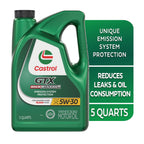 Castrol GTX High Mileage 5W-30 Synthetic Blend Motor Oil, 5 Quarts