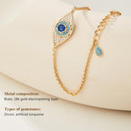 Cicy Bell Evil Eye Bracelets 18k Gold Plated Adjustable