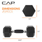 CAP Barbell Coated Dumbbell Weights with Padded Grip, Single, 12 LBS