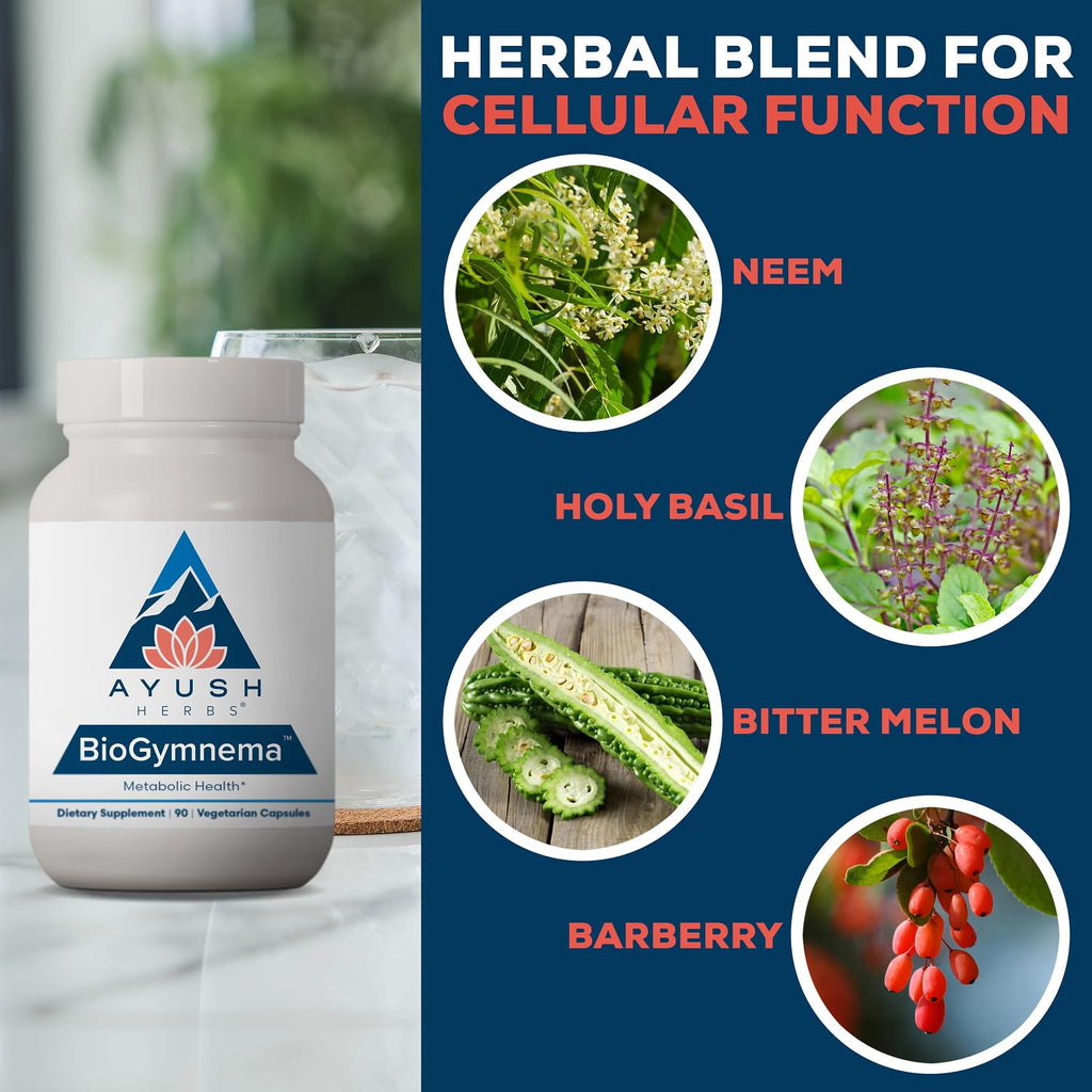 Ayush Herbs BioGymnema, Metabolic Vitamin & Herb Blend, 90 Servings