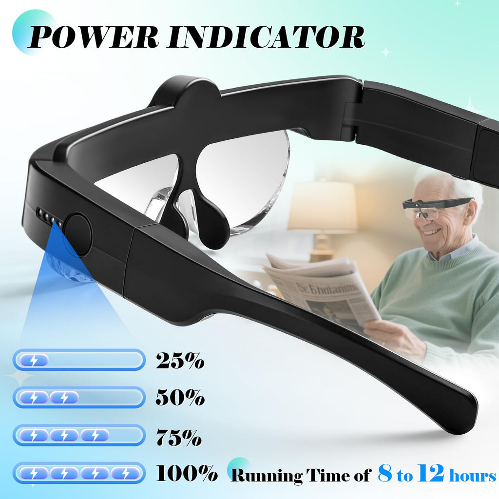 Magnifying Glass with Lights, Headband Hands Free Magnifying Glasses for Close Work, Flip-up Magnifier with 3 Color Temperature, 1.5X to 5.0X Lenses for Jewelry Crafts Soldering Repair (Black)
