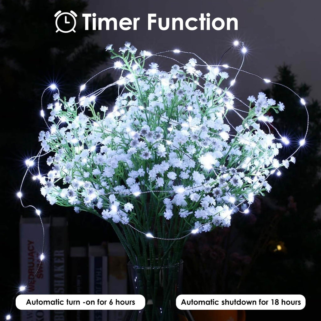 4 Pack Fairy Lights Battery Operated 16FT 50 LED String Lights Cool White