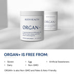 BodyHealth Organ+ Grass-Fed Glandular Organ Complex, Grassfed Beef Organ Supplement, Dessicated Beef Liver, Heart, Kidney, Pancreas, Spleen, Non GMO, Adrenal, Supplement, (150 Capsules)