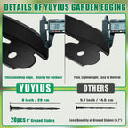 YUYIUS Landscape Edging Border, No Dig Garden Lawn Edging Border 2Inch Tall