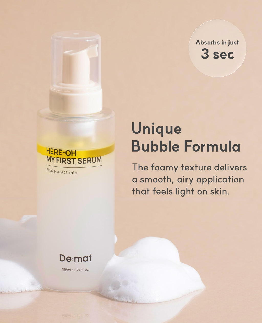 Here-Oh My First Hydrating Serum with Hyaluronic Acid | Facial Serum for Glowing Skin & Skin Barrier Repair | Korean Serum for Dry Skin & Sensitive Skin (1.69 fl oz)