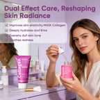 SKYNFLOW Collagen Face Mask + Plumping Peptides PDRN Serum, Overnight Hydrolyzed Peel-Off Mask, Niacinamide Restoring Skincare Set, Reduce Wrinkles, Tighten Fine Lines, Even Skin Tone (1 Set)
