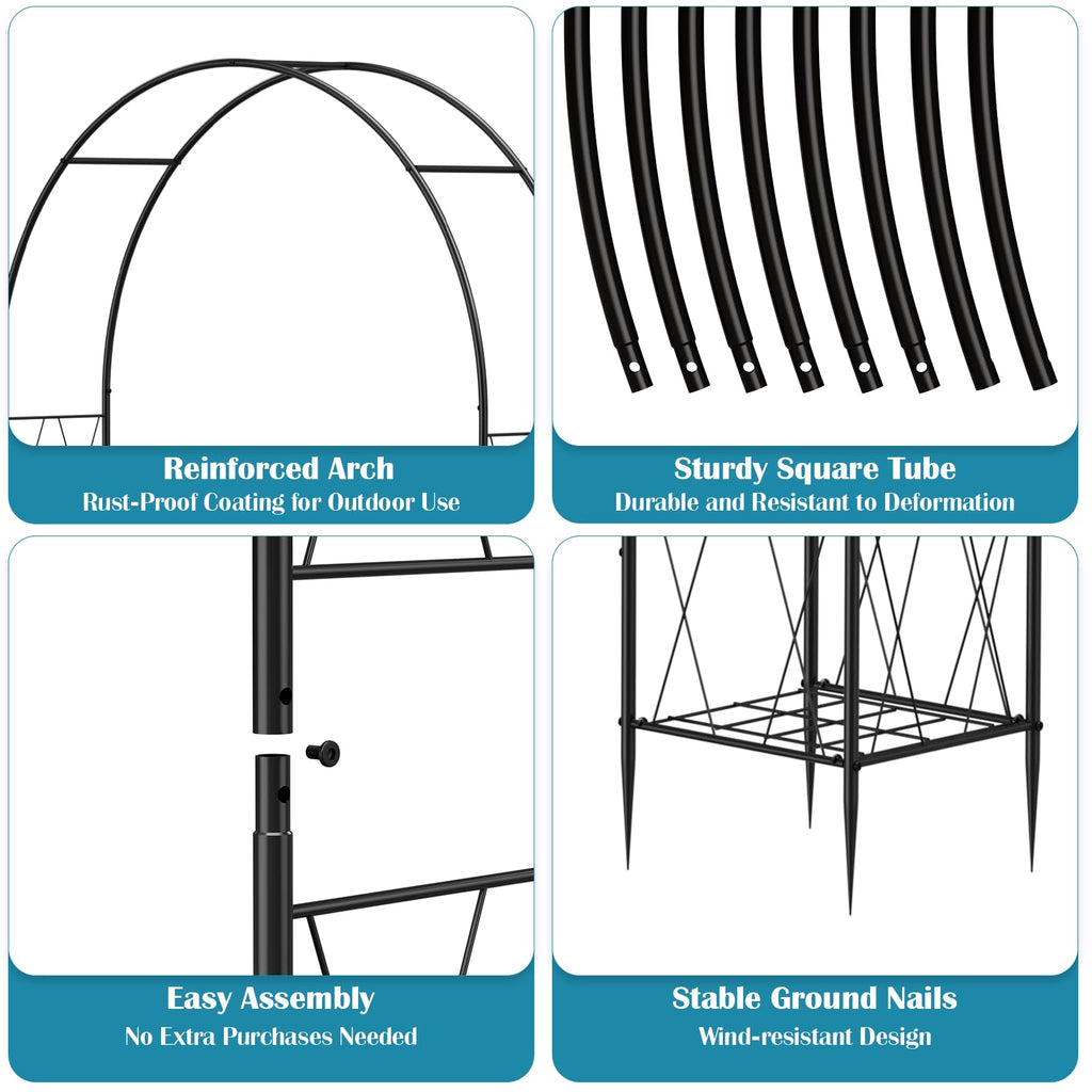 Heavy Duty Garden Arch Trellis for Climbing Plants Metal Garden Arbors