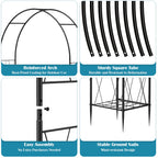 Heavy Duty Garden Arch Trellis for Climbing Plants Metal Garden Arbors