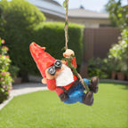 WONDHOME Hanging Gnome Garden Statue Funny Climbing Gnomes with Telescope Tree Hugger for Outdoor Lawn Home Patio Yard Art Decoration Christmas Birthday Gifts for Mom Women