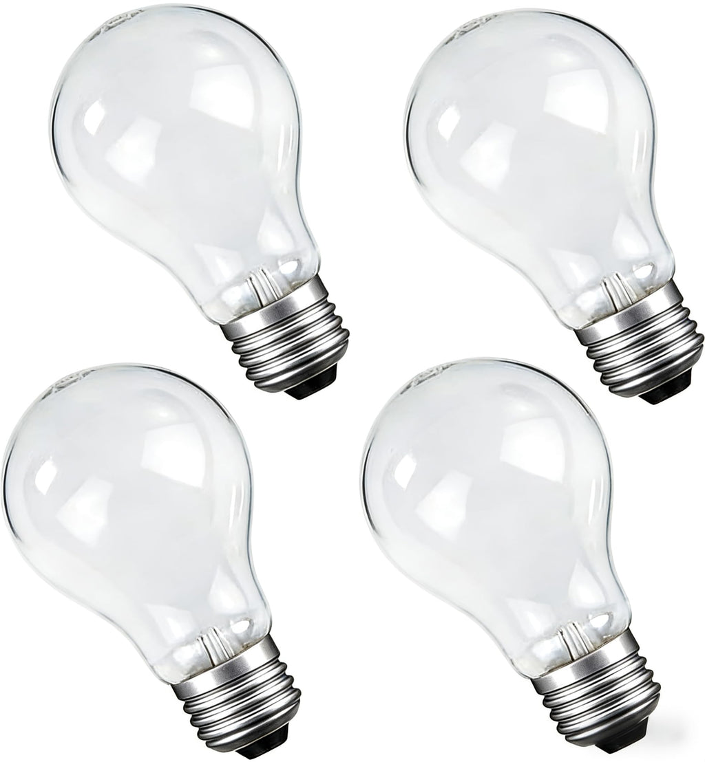 NABKRA 60 Watt Incandescent Light Bulbs, A19 E26 60W Incandescent Bulb, Dimmable, 2700K, Warm White Light, Shatter-Resistant and Durable Bulb (4-Pack)