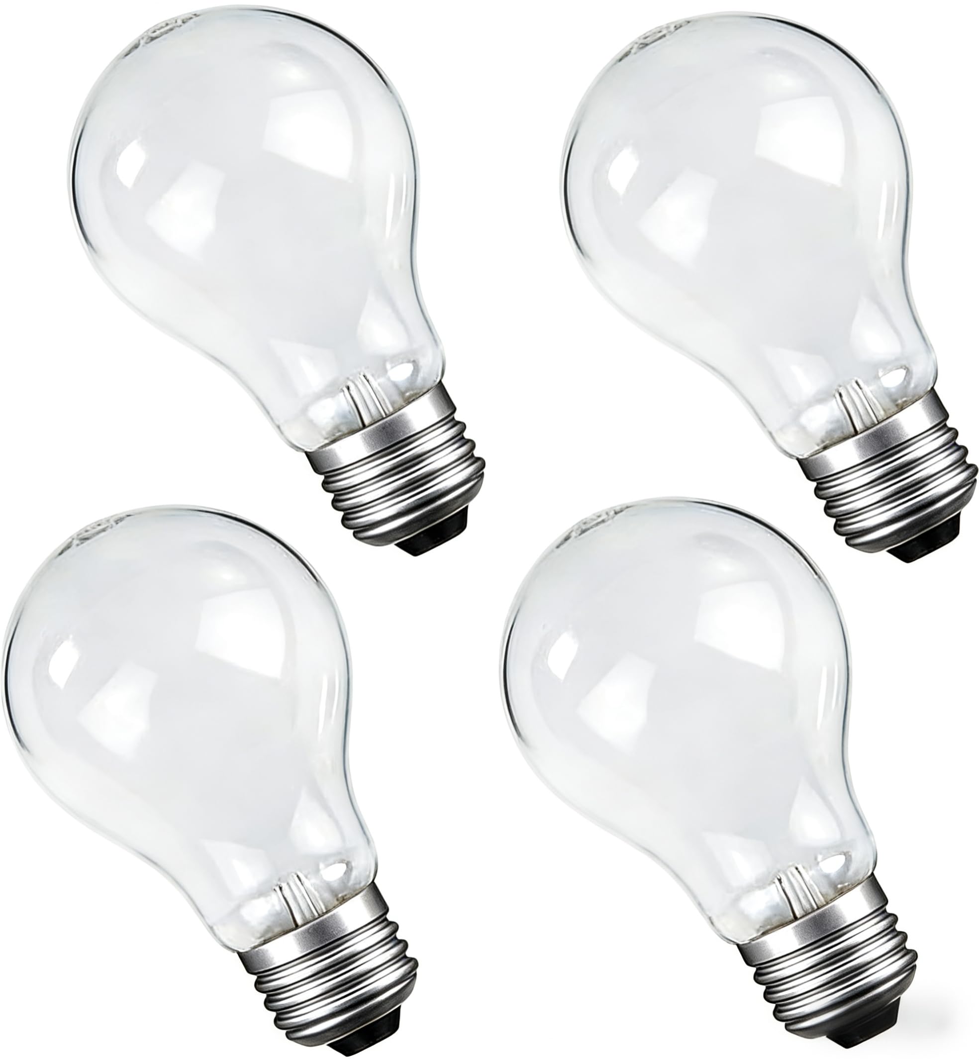 NABKRA 60 Watt Incandescent Light Bulbs, A19 E26 60W Incandescent Bulb, Dimmable, 2700K, Warm White Light, Shatter-Resistant and Durable Bulb (4-Pack)