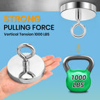 VNDUEEY Super Strong Neodymium Fishing Magnets, 1000 lbs Pulling Force, Rare Earth Magnets, Magnet Fishing with Countersunk Hole Eyebolt for Retrieving in River Lake, Beach, Lawn -3.54"
