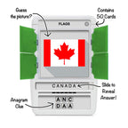 100 PICS Flags of The World Travel Game - Learn 100 Country Flags | Flash Cards with Slide Reveal Case | Geography Card Game, Gift, Stocking Stuffer | for Kids and Adults | Ages 6+