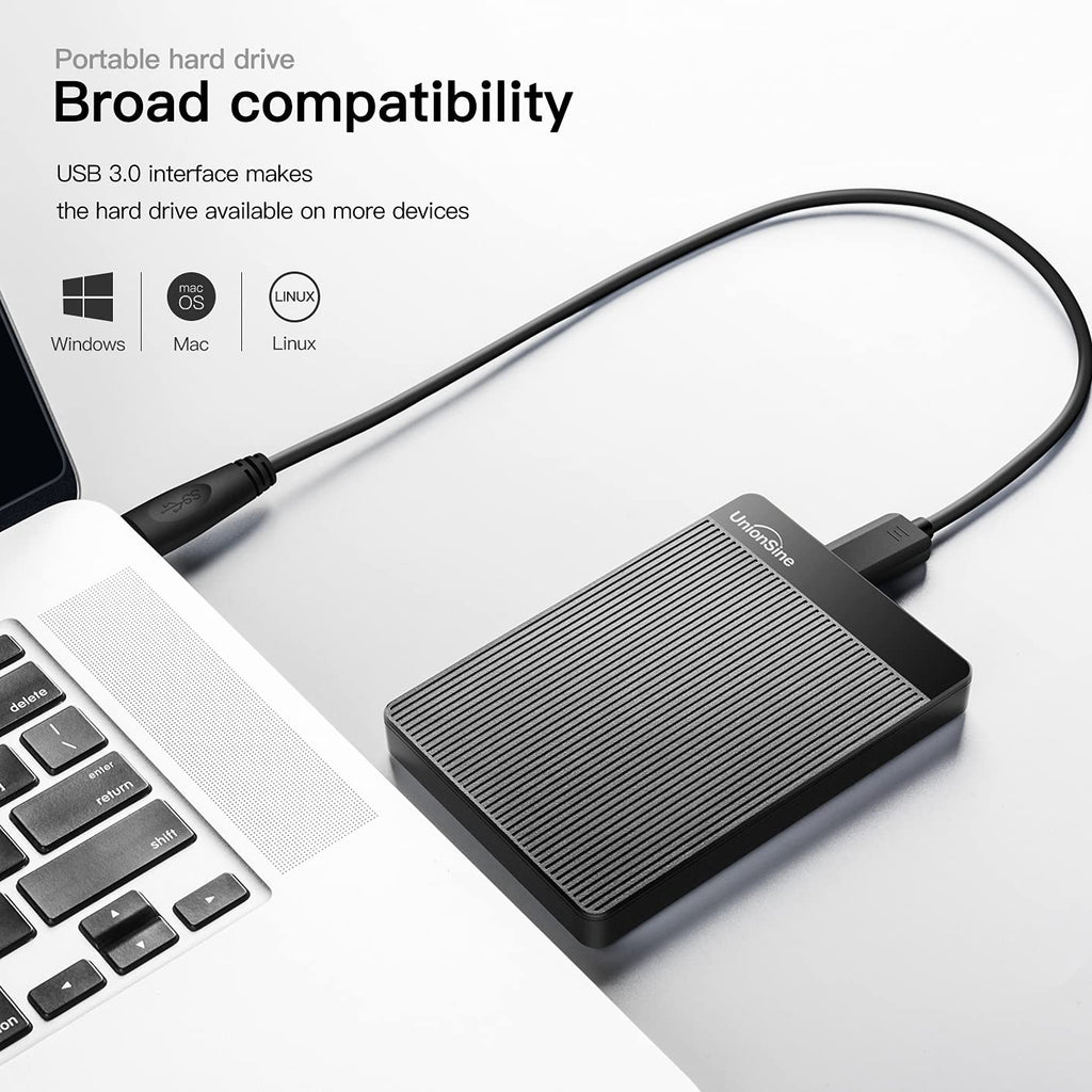 UnionSine 500GB Ultra Slim Portable External Hard Drive HDD-USB 3.0