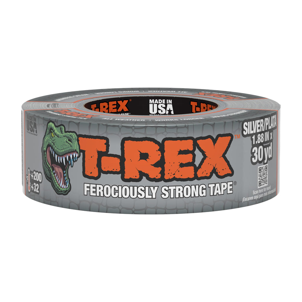 T-REX Tape Heavy Duty Duct Tape with UV Resistant & Waterproof Backing for Ferociously Strong Repairs, 1.88" x 30 yd, Gunmetal Gray, 1 Roll