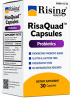 Rising Health RisaQuad™ Probiotic Capsules – 40 mg (8 Billion CFU+) Proprietary Probiotic Blend for Daily Digestive & Gut Health Support, 30 Capsules