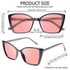 JFXQDR Women's Fluorescent-41 Rose Cat Eye Tinted Blue Light Blocking Glasses for Migraine, Light Sensitivity, Photophobia & LED Gaming Computer Screen Glare