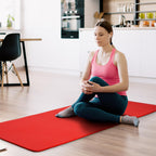 Fitvids 1/2-Inch Thick High Density Foam Exercise Yoga Mat with Carrying Strap, For Cushioning The Body Against Hard Floors, Red
