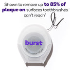 BURST Expanding Dental Floss (Mint Eucalyptus/40 Yards) | Stain Absorbing & Woven Tooth Floss with Xylitol Coating to Fight Cavities | Vegan | Paraben Free Expanding Floss