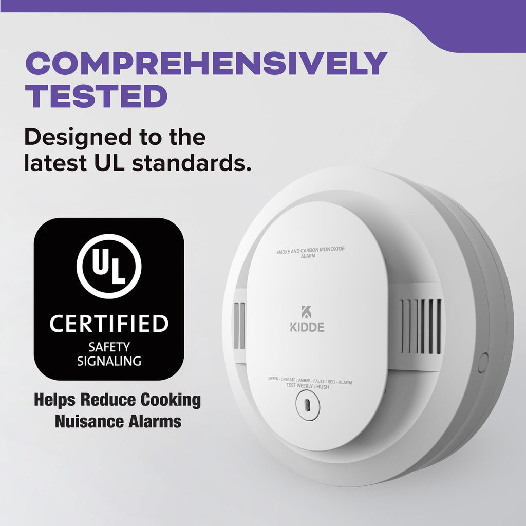 Kidde Smoke & Carbon Monoxide Detector, AA Battery Powered, LED Warning Light Indicators, 2 Pack