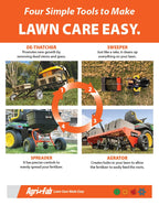 Agri-Fab 48 In Tow Behind Lawn Plug Aerator with 32 Galvanized Knives and Universal Hitch