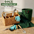 Garden Tool Set, Wicker Basket, Raised Bed Gardening, Women's Garden Gift
