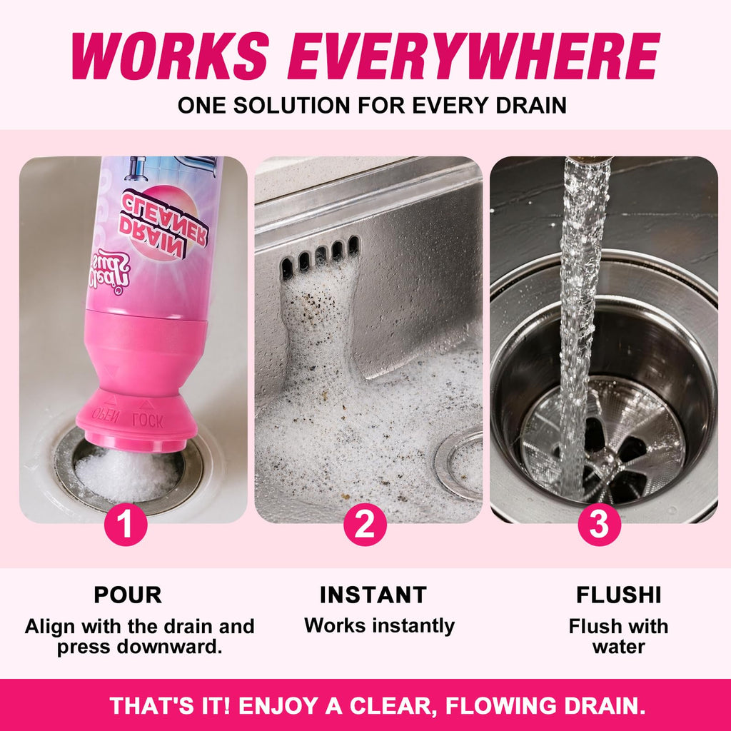 Yugou Foaming Sink Drain Cleaner & Deodorizer, Drain Clog Remover (2pcs)
