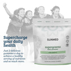 SUNMED Supergreens Daily Gummies – Wellness Blend with Ashwagandha, Green Tea, Spirulina, Probiotics, Antioxidants & Detox Support for Immunity, Gut, Skin & Brain Health | Wild Raspberry, 60ct