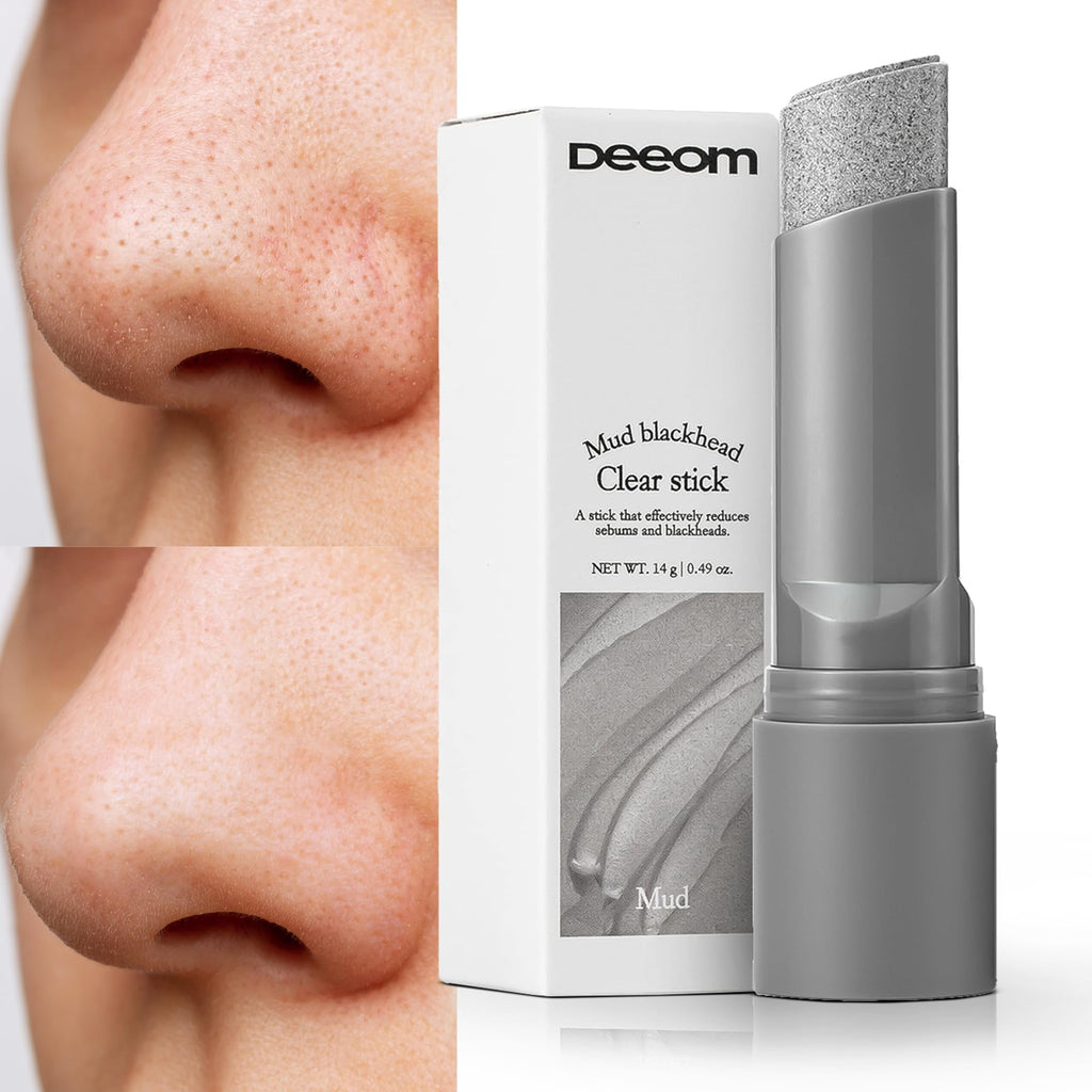DEEOM Blackhead Remover Stick, Deep Pore Cleansing Charcoal Stick for Blackheads & Whiteheads, Exfoliating Pore Cleanser, Oil & Sebum Control, 14g