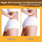 Booty Gummies for Big Butt and Hips, Bigger Butt Gummies for Natural Curves, 2 PCS Bum Support Gummy Booty Curvy Body, Berry Flavored Women Support Supplement, Boost Glute Growth, Fenugreek, 60 Count.