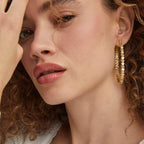 OOOPEL Gold Hoops Earrings for Women Sparkling 14k Gold Plated Rhinestone Hoop Earring for Womens Cubic Zirconia Jewelry Gift Large Hoop Earrings for Women