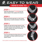Sleeve Stars Tennis Elbow Brace for Women - Adjustable Tennis Elbow Strap, Golfers Elbow Brace for Men, Counterforce Brace for Tendonitis Relief, Fits 9"-23" (Pair/Dark Purple)