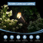 Gardencoin Solid Brass Outdoor Landscape Spotlight, 12V Low Voltage LED Spot Light Waterproof for Garden and Yard Uplighting, Bronze Heavy Duty Accent Lighting Fixture with 2700K MR16 Bulb, Single