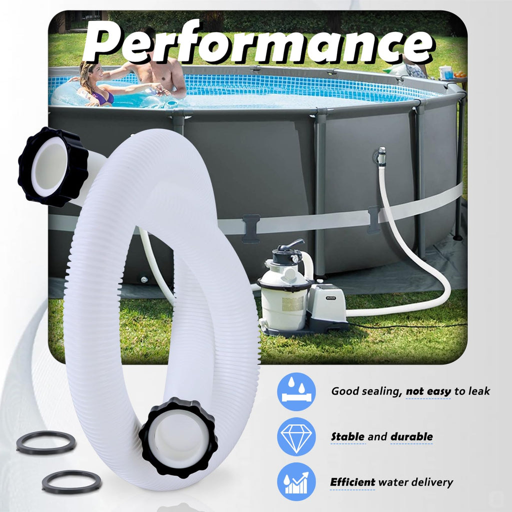 1.5" Pool Pump Hose Compatible with Intex Pump Sand Filters & Saltwater Systems, 29060E Pool Hoses Fit for Coleman Above Ground Pools Parts 59" Long