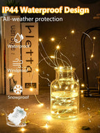 2 Pack 50 LED Fairy Lights Battery Operated with Remote, 16FT Waterproof Twinkle Lights with Timer & 8 Modes, Fairy String Lights Outdoor Indoor for Bedroom Classroom DIY Christmas Decor (Warm White)