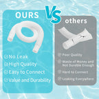 2 Pack 1-1/4 Inch x 3ft Foot Long White Above Ground Pool Flex Connection Hose with 2 Metal Clamps for Pump 330 GPH, 530 GPH, and 1,000 GPH Compatible with Intex Coleman Summer Waves Pool Skimmer
