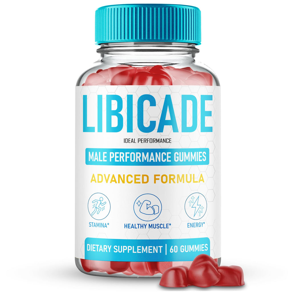 Libicade Gummies, Official Libicade Supplement Gummy for Men - Maximum Strength Performance, All Natural Support for Overall Health & Wellness, Advanced Libi Cade Health Reviews (60 Gummies)