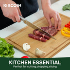 Kikcoin 17”×11” Bamboo Cutting Boards for kitchen, Reversible, XL, Natural
