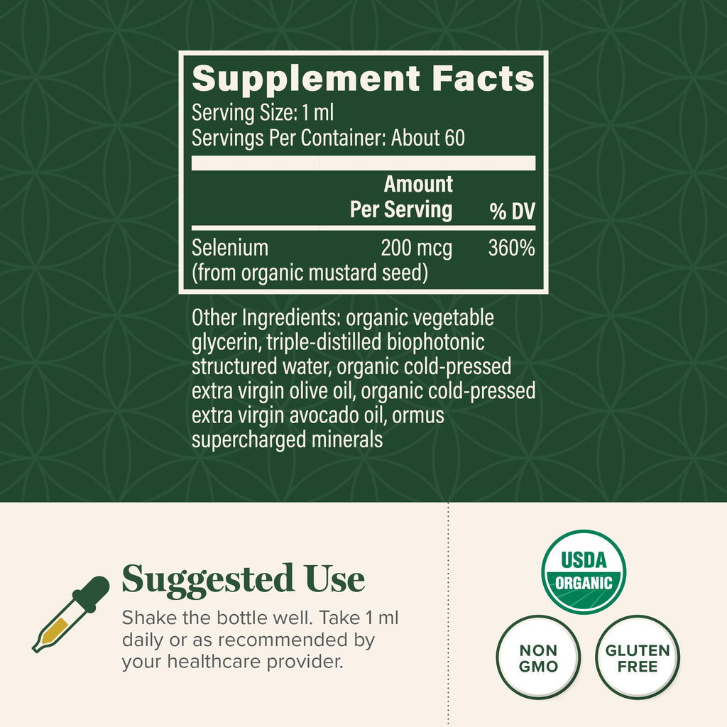 Global Healing Center - Selenium 200mcg, Selenium Supplement Drops with Organic Ingredients, Antioxidants for Thyroid and Immune Support, Non-GMO & Gluten-Free, for Men & Women - 2 Fl Oz