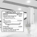 KOR - (4 Pack 13 Watt Double Tube - 2 Pin (GX23-2) Base - 3500K CFL-Plug-in Replacement for Sylvania 21117/20691 - CF13DD/827/ECO - GE 97588 - F13DBX23/835/ECO - Philips 383125 PL-C13W/35/USA/ALTO.