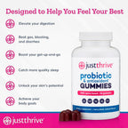 Just Thrive Probiotic Gummies - Kids, Men, and Womens Probiotic - for Digestive and Overall Health, 90 Count