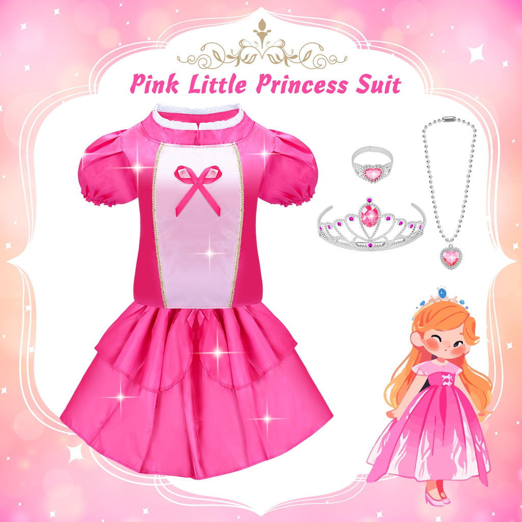 Princess Dress Up Clothes for Girls 3-6, Pretend Play Toy Gift Suitcase Set