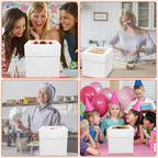Mcfleet 16pcs Tall Cake Boxes 12x12x12 Bakery Boxes for Tier Cakes with Window 12 Inch White Large Cardboard Bakery Take Out Carrier Containers with Lids for Wedding, Birthday, Party