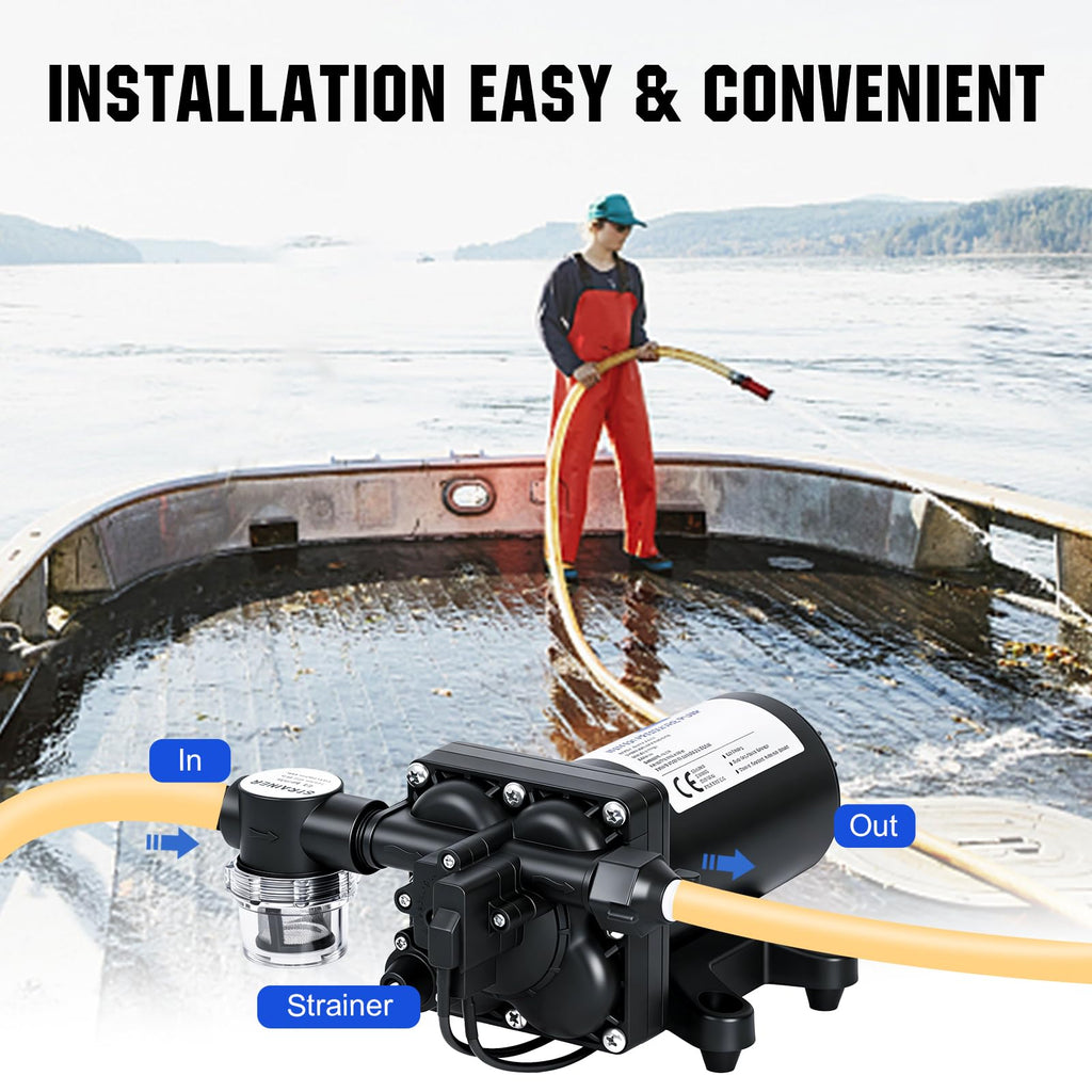ECO-WORTHY 110V AC Fresh Transfer Diaphragm Water Pump On Demand 5.5GPM 70PSI High Pressure Water Booster Pump 110 Volt with Pressure Switch for Irrigation Garden Hose Sprinkler Home RV