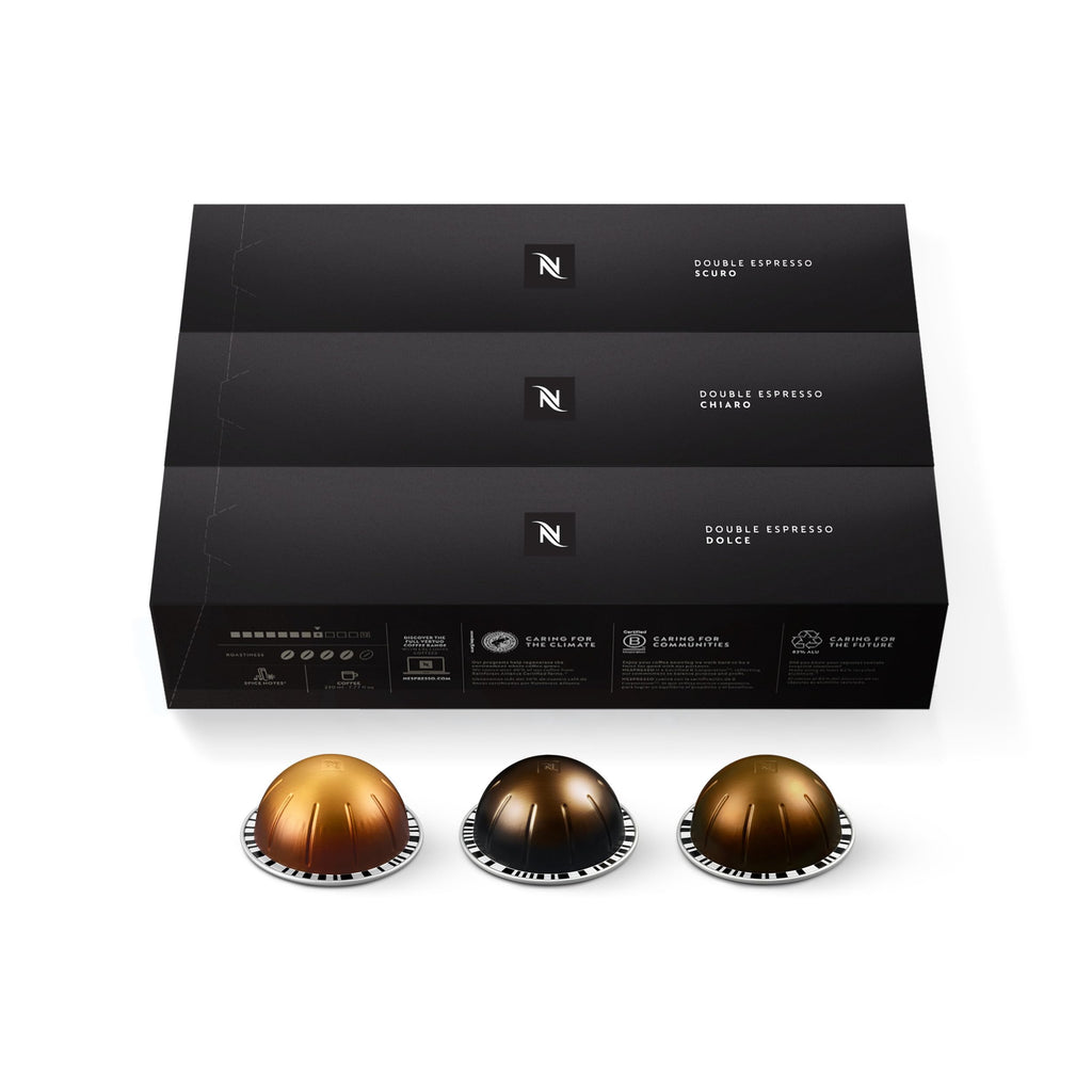 Nespresso Vertuo, Double Espresso Variety Pack, Mixed Roast, 30-Count Pods