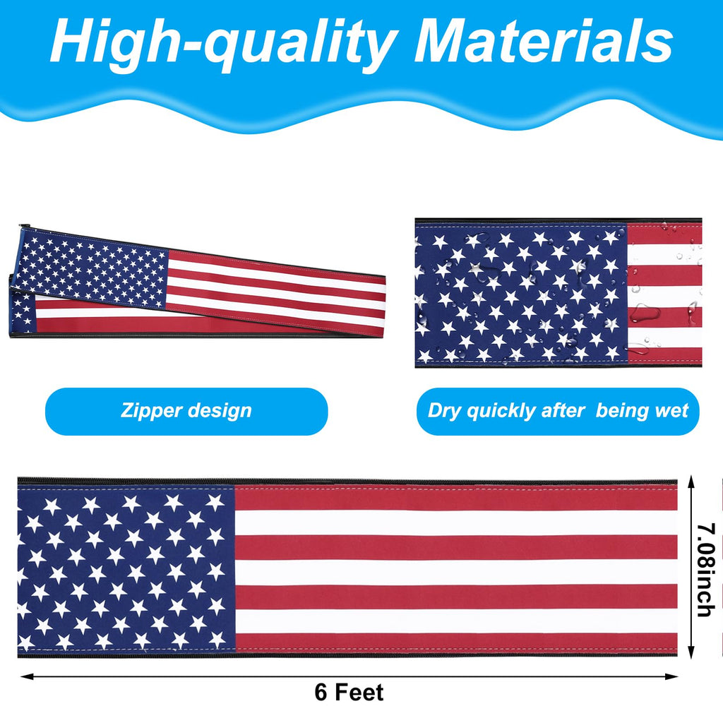 Junkin Pool Handrail Cover 6 ft Swimming Pool Ladder Hand Rail Cover with Zippers Slip Resistant Railing 250th Anniversary Flag 4th of July Patriotic Rail Grip for Inground Swimming Pools