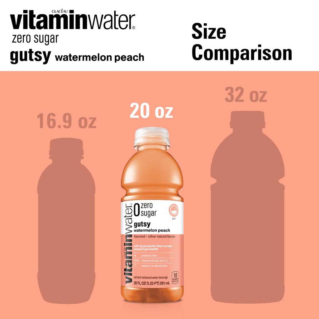 vitaminwater zero sugar gutsy Bottles, 20 fl oz, 12 Pack