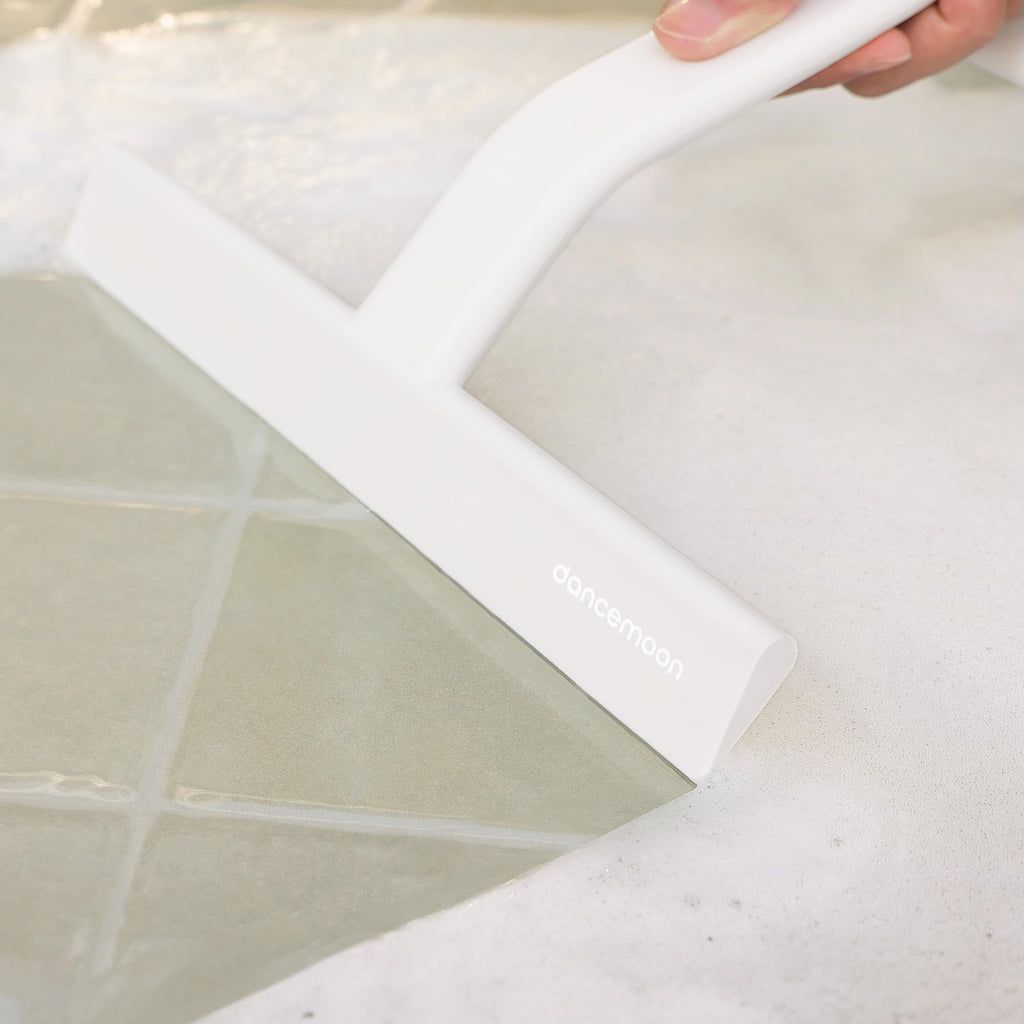 dancemoon JustHang Shower Squeegee with Built-in Hook, 10-Inch White